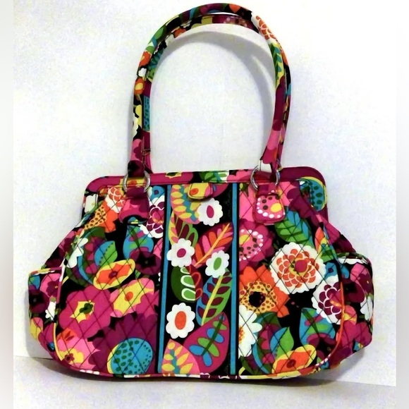 Vera Bradley Handbags - Vera Bradley Colorful Floral Va Va Bloom Satchel Shoulder Frame Bag